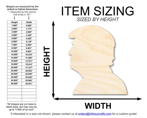 Unfinished Wood Donald J. Trump Shape | DIY Craft Cutout | up to 46" DIY