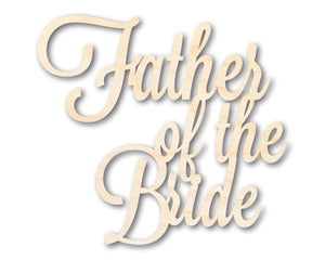 Unfinished Wood Father of the Bride Shape | DIY Craft Cutout | up to 46" DIY