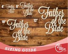 Load image into Gallery viewer, Unfinished Wood Father of the Bride Shape | DIY Craft Cutout | up to 46&quot; DIY
