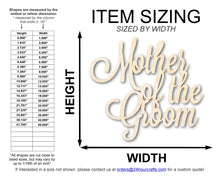 Load image into Gallery viewer, Unfinished Wood Mother of the Groom Shape | DIY Craft Cutout | up to 46&quot; DIY
