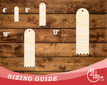 Load image into Gallery viewer, Unfinished Wood Rounded Zig Zag Bookmark Shape | DIY Craft Cutout | up to 46&quot; DIY
