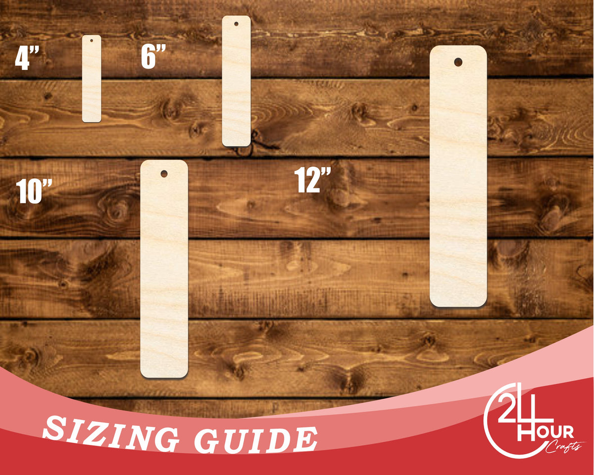 Unfinished Wood Round Rectangle Bookmark Shape | DIY Craft Cutout | up ...