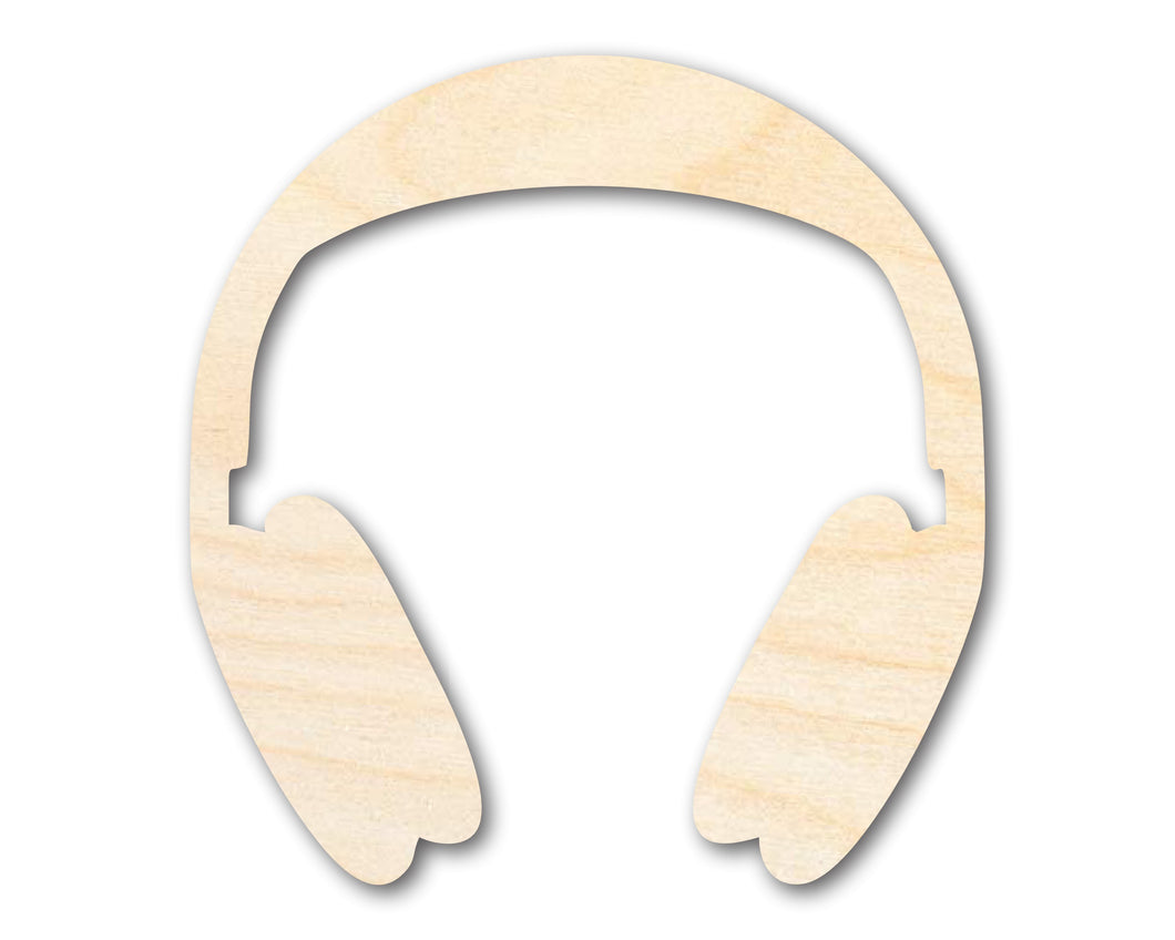 Unfinished Wood Headphones Shape | DIY Craft Cutout | up to 46