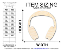 Load image into Gallery viewer, Unfinished Wood Headphones Shape | DIY Craft Cutout | up to 46&quot; DIY
