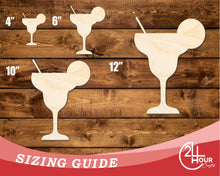 Load image into Gallery viewer, Unfinished Wood Margarita Shape | DIY Craft Cutout | up to 46&quot; DIY
