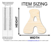 Load image into Gallery viewer, Unfinished Wood Groovy A Font Shape | DIY Craft Cutout | up to 46&quot; DIY
