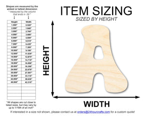 Unfinished Wood Groovy A Font Shape | DIY Craft Cutout | up to 46" DIY
