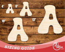 Load image into Gallery viewer, Unfinished Wood Groovy A Font Shape | DIY Craft Cutout | up to 46&quot; DIY
