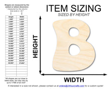 Load image into Gallery viewer, Unfinished Wood Groovy B Font Shape | DIY Craft Cutout | up to 46&quot; DIY
