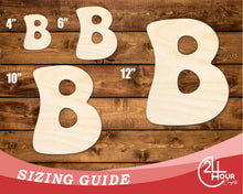 Load image into Gallery viewer, Unfinished Wood Groovy B Font Shape | DIY Craft Cutout | up to 46&quot; DIY
