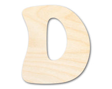 Load image into Gallery viewer, Unfinished Wood Groovy D Font Shape | DIY Craft Cutout | up to 46&quot; DIY
