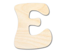 Load image into Gallery viewer, Unfinished Wood Groovy E Font Shape | DIY Craft Cutout | up to 46&quot; DIY
