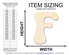 Load image into Gallery viewer, Unfinished Wood Groovy F Font Shape | DIY Craft Cutout | up to 46&quot; DIY
