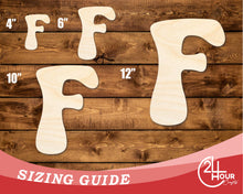 Load image into Gallery viewer, Unfinished Wood Groovy F Font Shape | DIY Craft Cutout | up to 46&quot; DIY

