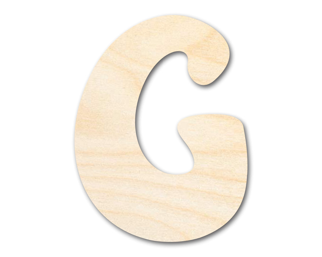 Unfinished Wood Groovy G Font Shape | DIY Craft Cutout | up to 46