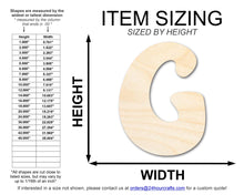 Load image into Gallery viewer, Unfinished Wood Groovy G Font Shape | DIY Craft Cutout | up to 46&quot; DIY
