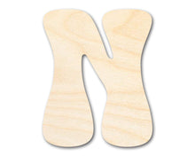 Load image into Gallery viewer, Unfinished Wood Groovy N Font Shape | DIY Craft Cutout | up to 46&quot; DIY
