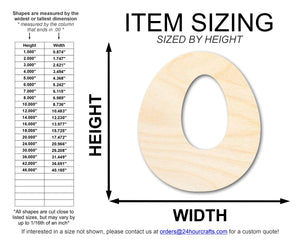 Unfinished Wood Groovy O Font Shape | DIY Craft Cutout | up to 46" DIY
