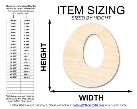 Unfinished Wood Groovy O Font Shape | DIY Craft Cutout | up to 46" DIY