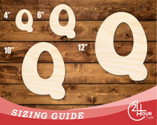 Load image into Gallery viewer, Unfinished Wood Groovy Q Font Shape | DIY Craft Cutout | up to 46&quot; DIY
