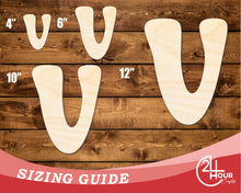 Load image into Gallery viewer, Unfinished Wood Groovy V Font Shape | DIY Craft Cutout | up to 46&quot; DIY
