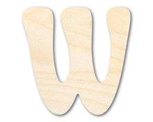 Load image into Gallery viewer, Unfinished Wood Groovy W Font Shape | DIY Craft Cutout | up to 46&quot; DIY
