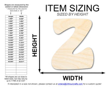 Load image into Gallery viewer, Unfinished Wood Groovy Z Font Shape | DIY Craft Cutout | up to 46&quot; DIY
