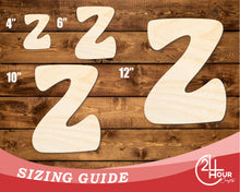 Load image into Gallery viewer, Unfinished Wood Groovy Z Font Shape | DIY Craft Cutout | up to 46&quot; DIY
