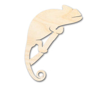 Load image into Gallery viewer, Unfinished Wood Chameleon on Branch Shape | DIY Craft Cutout | up to 46&quot; DIY
