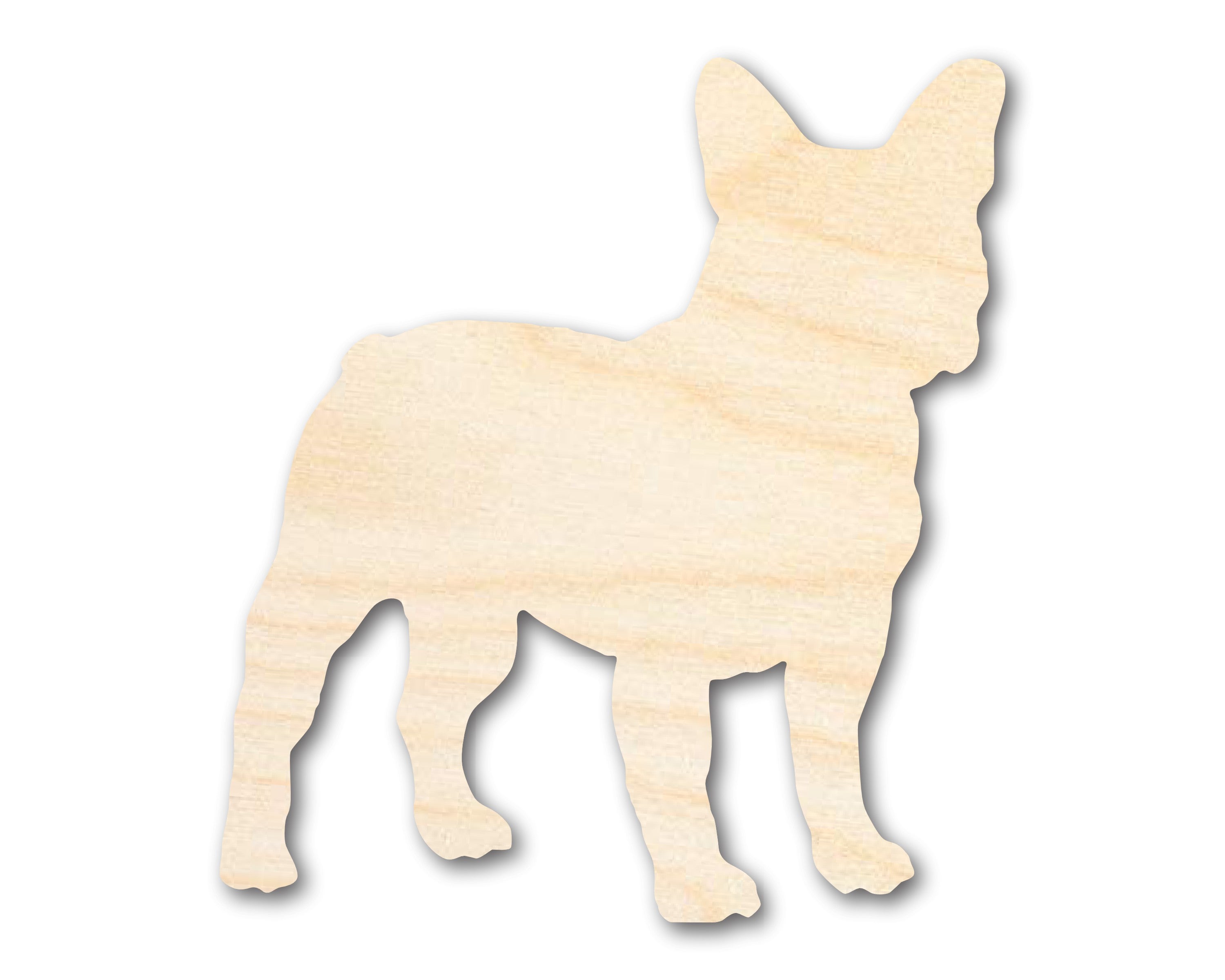 Unfinished Wood French Bulldog Shape - Craft - up to 46