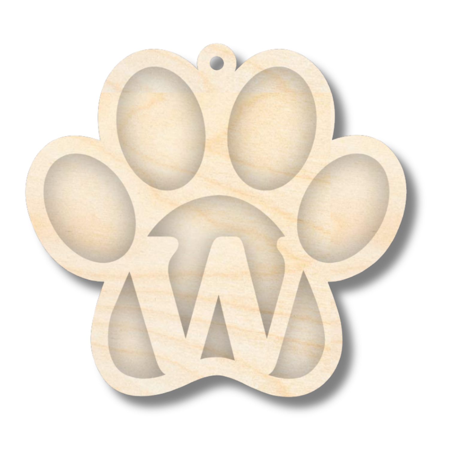 Unfinished Wood Layered Letter Paw Print Tags | A-Z | 2 Piece | 5