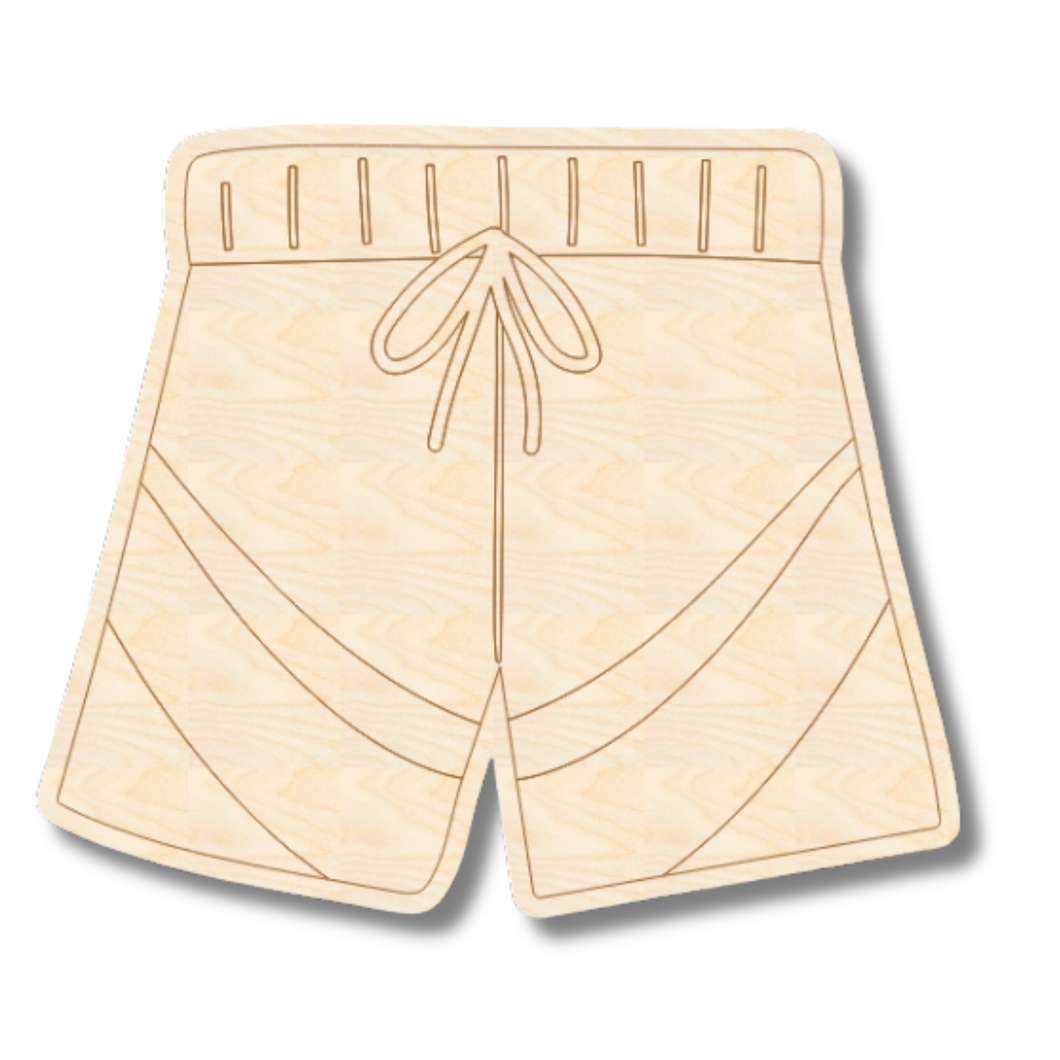 Unfinished Wood Etched Swim Trunks Shape | Paint By Line Crafts | up to 30