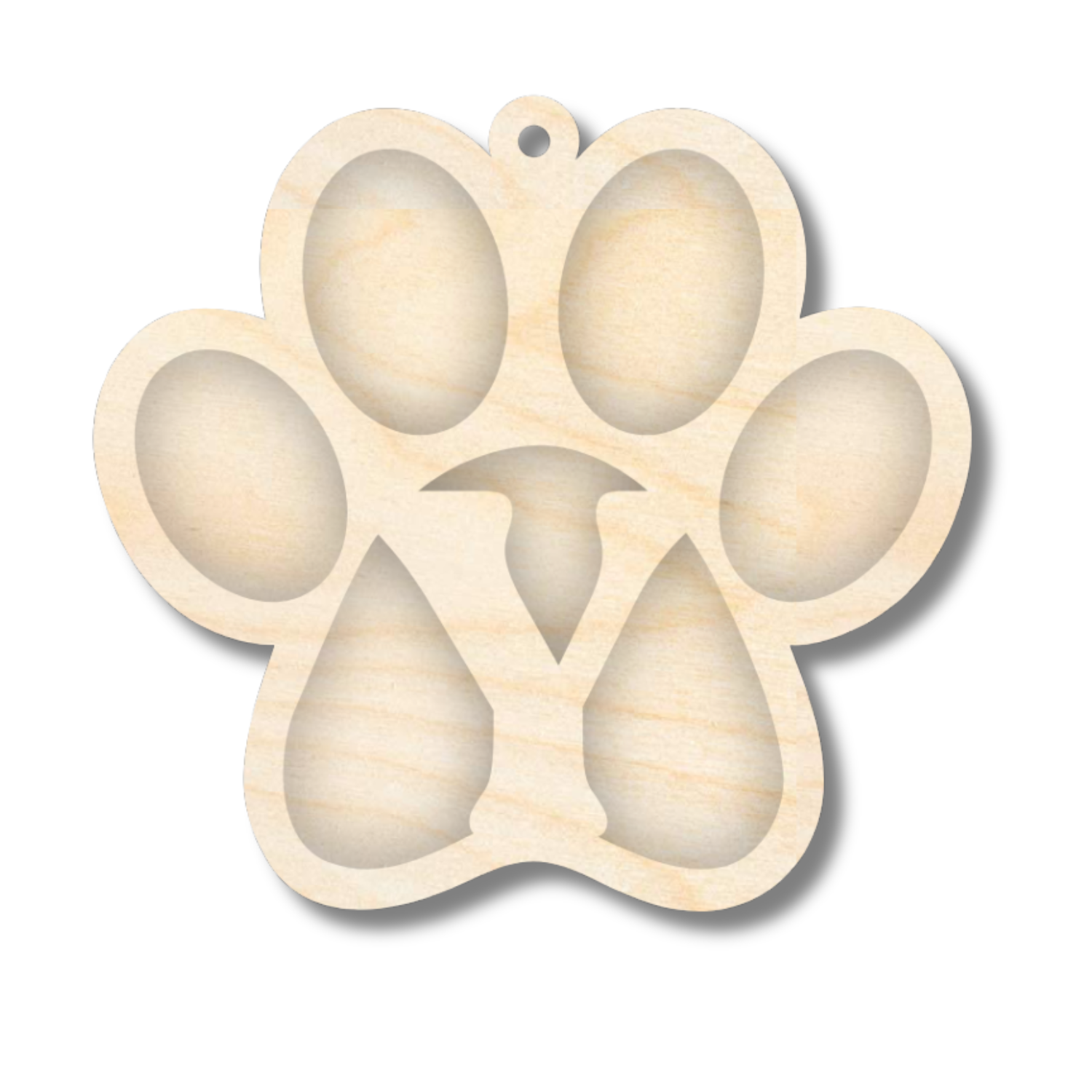 Unfinished Wood Layered Letter Paw Print Tags | A-Z | 2 Piece | 5