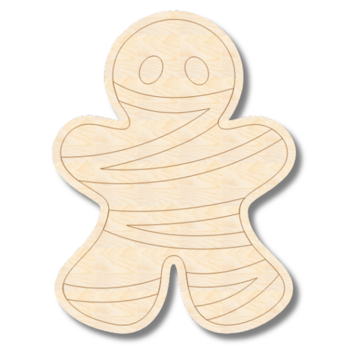 Unfinished Wood Etched Cute Mummy Shape | Paint By Line Crafts | up to ...