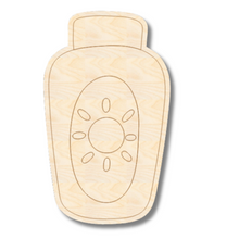 Load image into Gallery viewer, Unfinished Wood Etched Sun Screen Shape | Paint By Line Crafts | up to 30&quot; DIY
