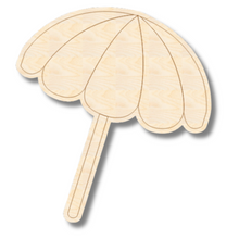 Load image into Gallery viewer, Unfinished Wood Etched Beach Umbrella Shape | Paint By Line Crafts | up to 30&quot; DIY
