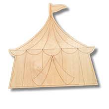 Load image into Gallery viewer, Unfinished Wood Etched Fair Tent Shape | Paint By Line Crafts | up to 30&quot; DIY

