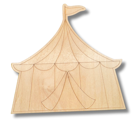 Unfinished Wood Etched Fair Tent Shape | Paint By Line Crafts | up to 30" DIY