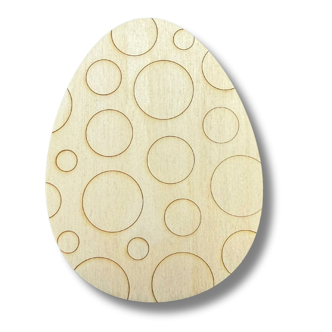 Unfinished Wood Etched Circle Pattern Egg Shape | Paint By Line Crafts | up to 30