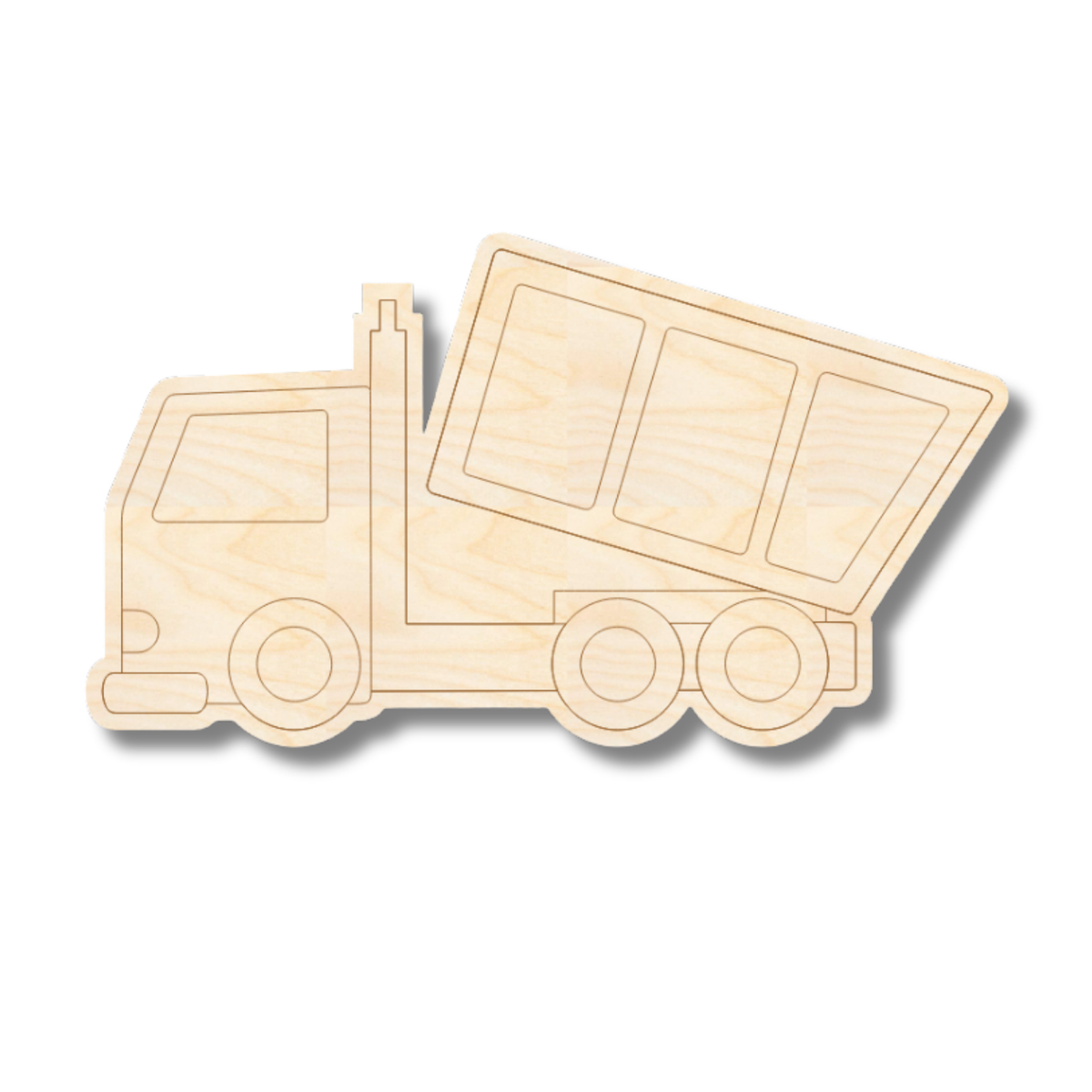 Unfinished Wood Etched Garbage Truck Shape | Paint By Line Crafts | up ...
