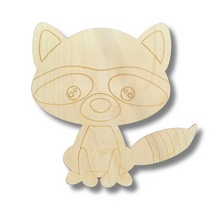 Load image into Gallery viewer, Unfinished Wood Etched Raccoon Shape | Paint By Line Crafts | up to 30&quot; DIY
