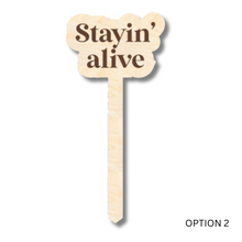 Load image into Gallery viewer, Unfinished Wood Funny Plant Stakes | 24 Options | 5&quot; Tall | 1/8&quot; Wood | Wood Craft Cutout
