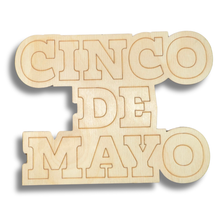 Load image into Gallery viewer, Unfinished Wood Etched Cinco De Mayo Shape | Paint By Line Crafts | up to 30&quot; DIY
