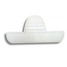 Load image into Gallery viewer, Unfinished Wood Etched Sombrero Shape | Paint By Line Crafts | up to 30&quot; DIY
