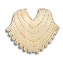 Load image into Gallery viewer, Unfinished Wood Etched Poncho Shape | Paint By Line Crafts | up to 30&quot; DIY
