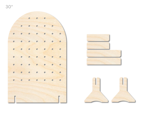 Unfinished Wood Arch Standing Peg Board  | Standing Wood Peg Board | 1/2" & 1/4" Thick Wood | up to 40"