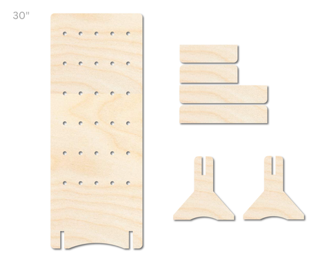 Unfinished Wood Rectangle Standing Peg Board  | Standing Wood Peg Board | 1/2" & 1/4" Thick Wood | up to 40"