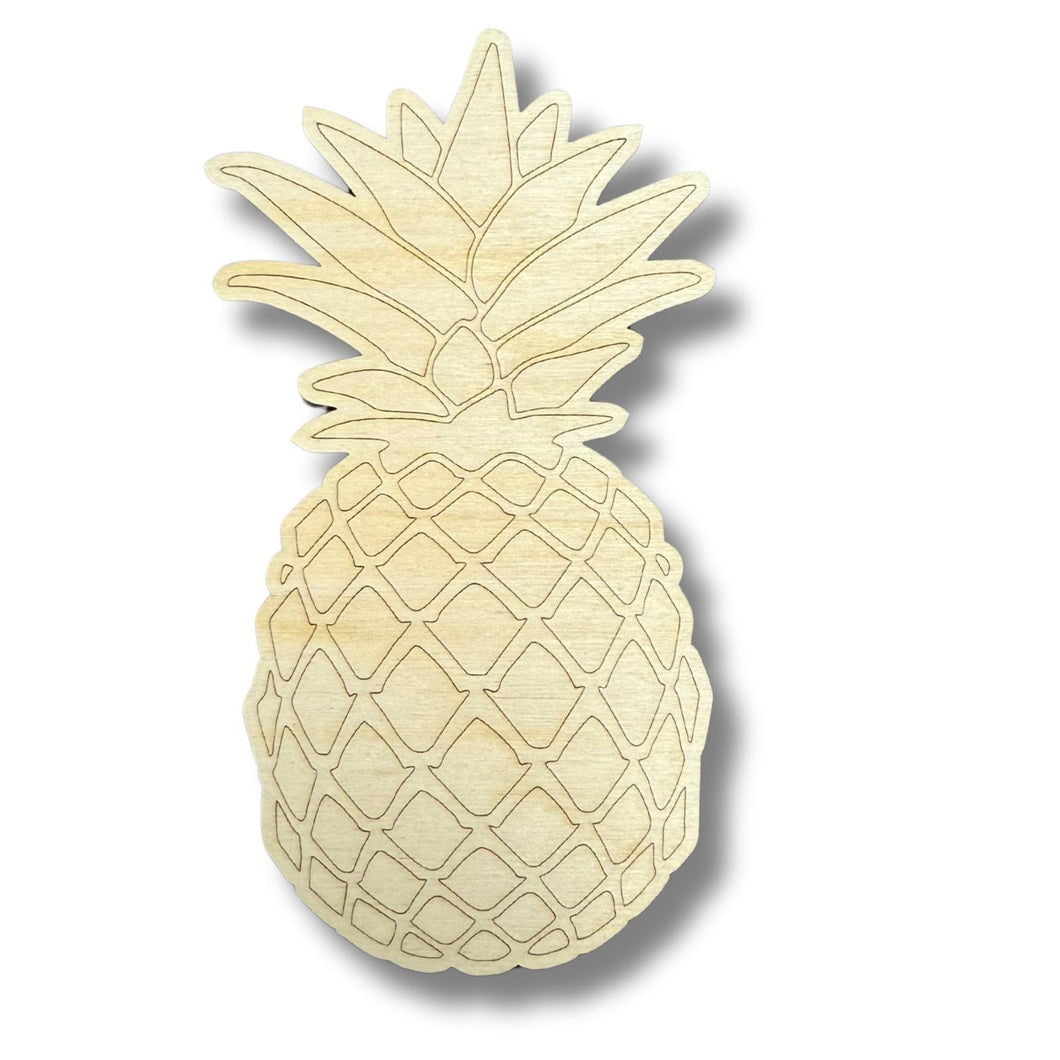 Unfinished Wood Etched Pineapple Shape | Paint By Line Crafts | up to 30