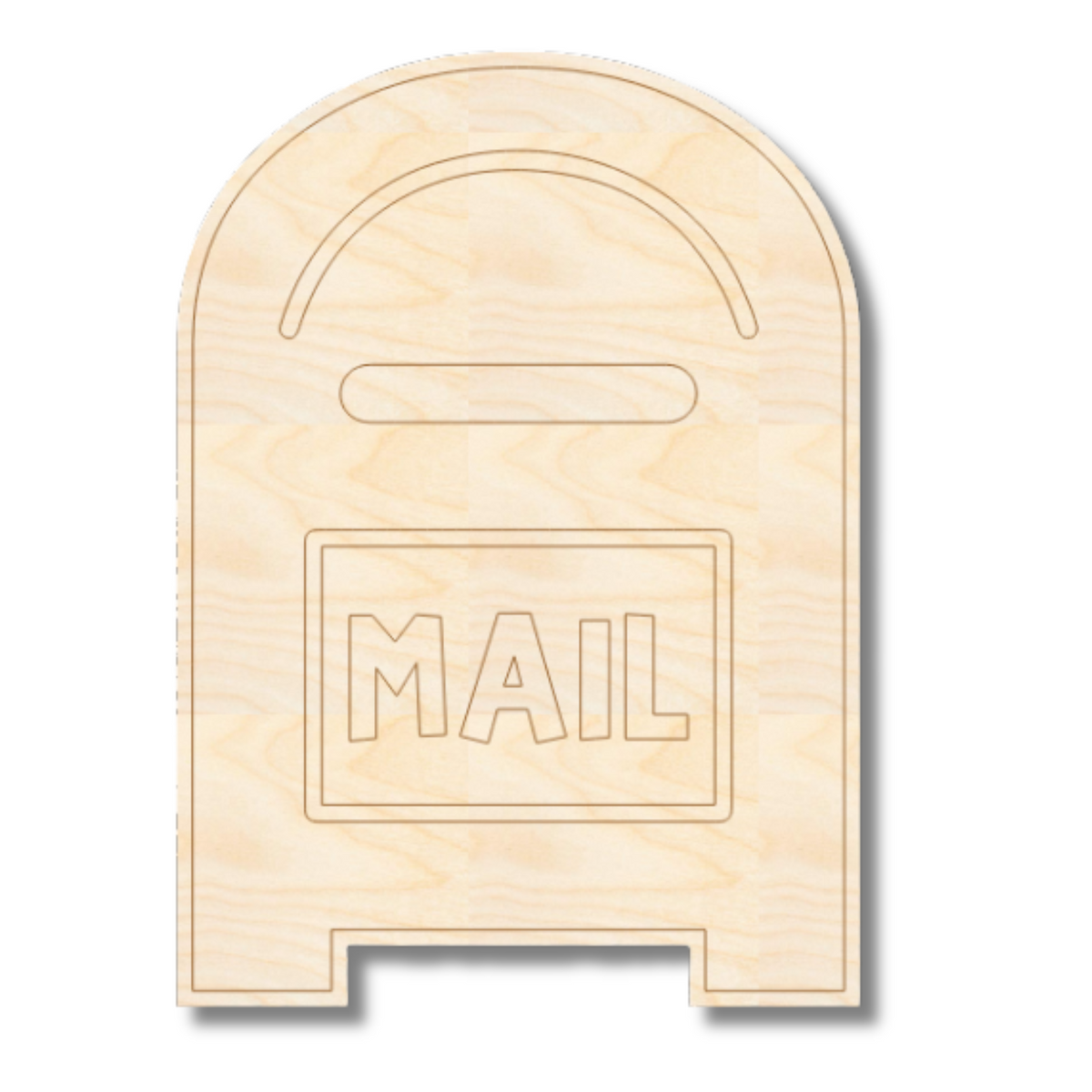 Unfinished Wood Etched Large Mail Box Shape | Paint By Line Crafts | u ...