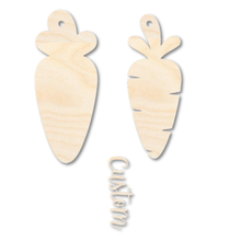 Load image into Gallery viewer, Unfinished Wood Custom Medium Carrot Gift Tag | 3 Piece | Layered Gift Tags | up to 6&quot; DIY
